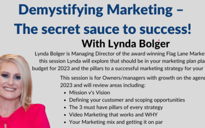 Demystifying Marketing – The secret sauce to success with Lynda Bolger of Flaglane Marketing